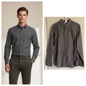 Minimalist GAP Essential Stretch Shirt Charcoal Gray Versatile Large